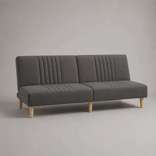 Schlafsofa 3-Sitzer mit Stoffbezug und geteilter verstellbarer Rückenlehne, Anthrazit, 180 × 85 × 80 cm, Liegefläche 180 × 105 cm